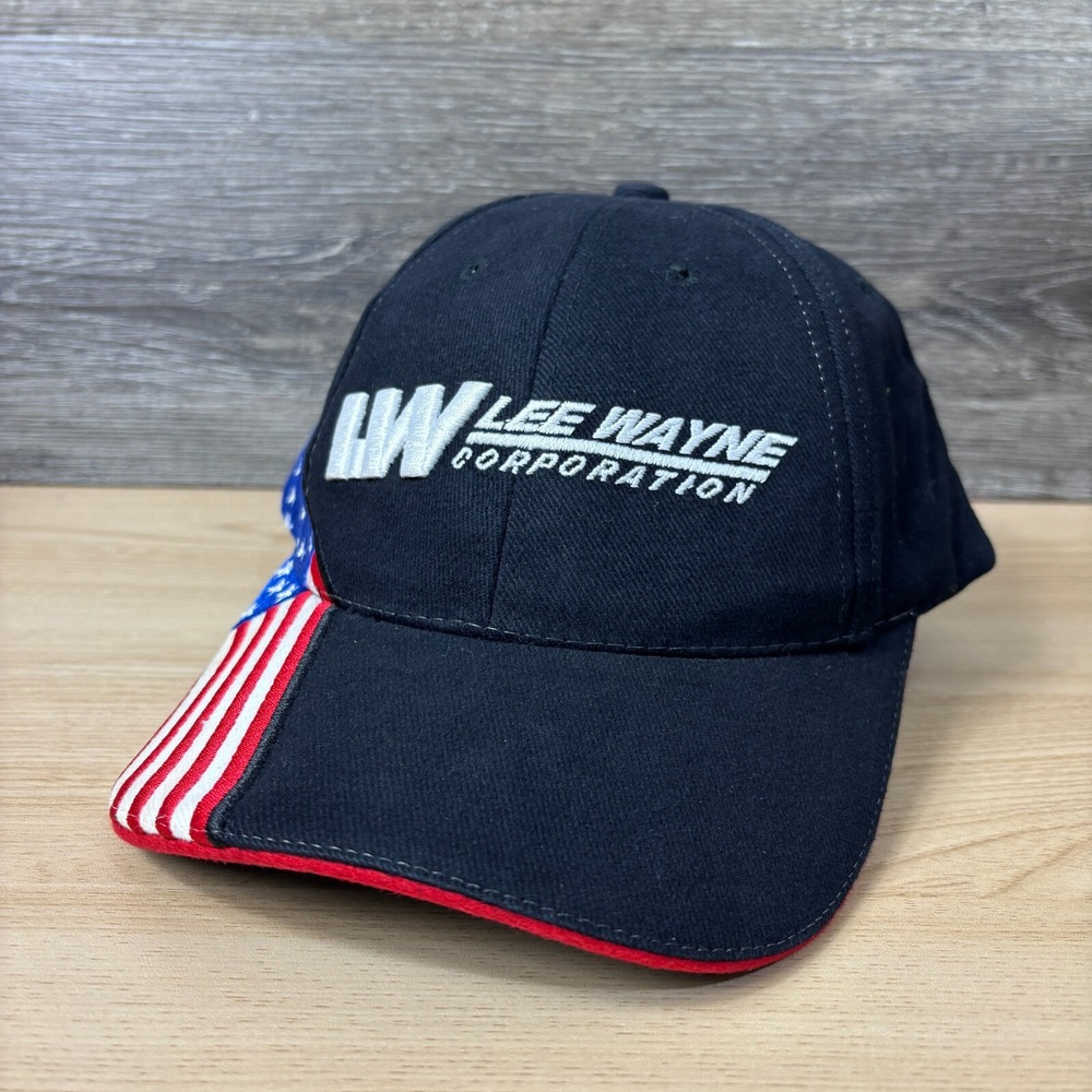 Lee Wayne Hat Cap Strap Back Black Corporation Adjustable